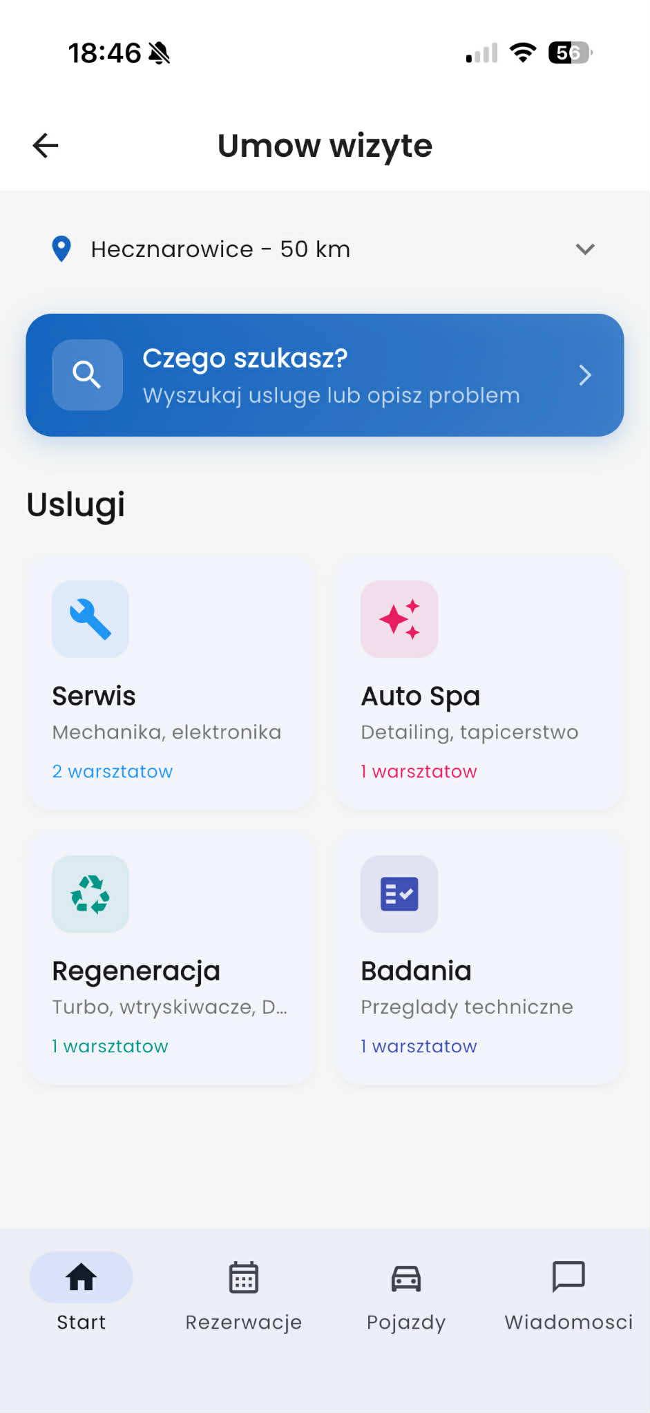 Take Car — aplikacja mobilna dla klientów warsztatu samochodowego. Rezerwacje online, śledzenie napraw, czat z mechanikiem.